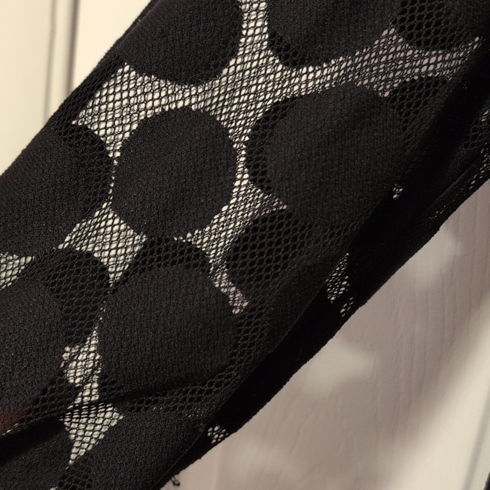 Style&Co Black Polka Dot Sheer Sleeve Dress - Picture 3 of 6